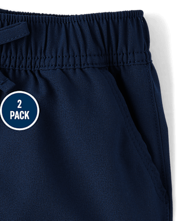 Girls Quick Dry Pull On Jogger Pants 2-Pack