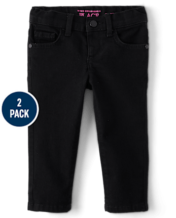 Pack de 2 jeans ajustados para bebés y niñas pequeñas