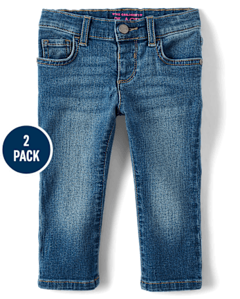Pack de 2 jeans ajustados para bebés y niñas pequeñas