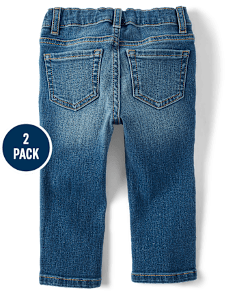 Pack de 2 jeans ajustados para bebés y niñas pequeñas
