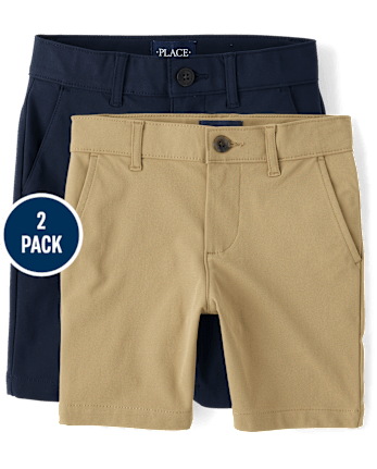 Boys Uniform Quick Dry Chino Shorts 2-Pack