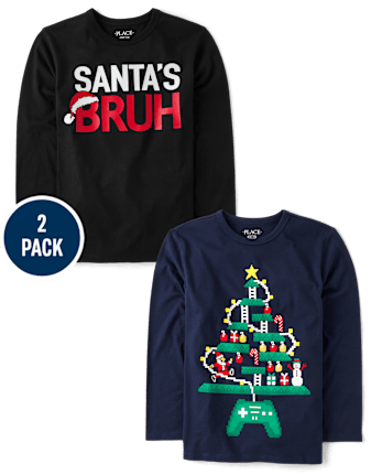 Boys Christmas Graphic Tee 2-Pack