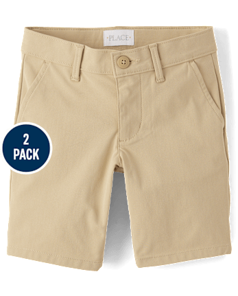 Girls Uniform Quick Dry Chino Shorts 2-Pack