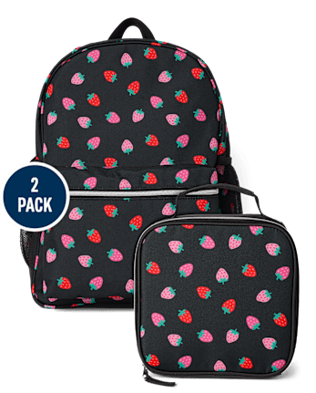Girls Strawberry Backpack 2-Piece Set