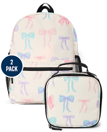 Girls Bow Backpack 2-Piece Set