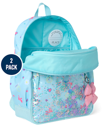 Girls Shakey Glitter Backpack 2-Piece Set