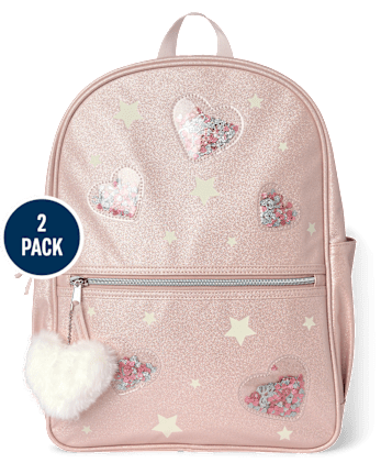 Girls Shakey Heart Backpack 2-Piece Set