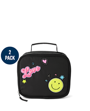 Girls Embroidered Patch Backpack 2-Piece Set