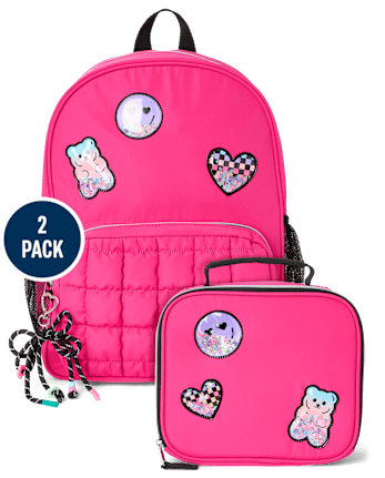 Girls Shakey Icon Patch Backpack 2-Piece Set
