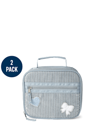 Girls Embroidered Heart Corduroy Backpack 2-Piece Set