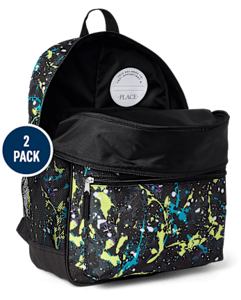 Boys Paint Splatter Backpack 2-Piece Set