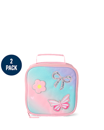 Toddler Girls Ombre Embroidered Patch Backpack 2-Piece Set