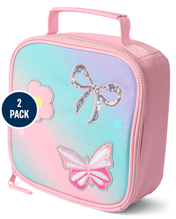 Toddler Girls Ombre Embroidered Patch Backpack 2-Piece Set