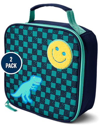 Toddler Boys Checkered Embroidered Patch Backpack 2-Piece Set