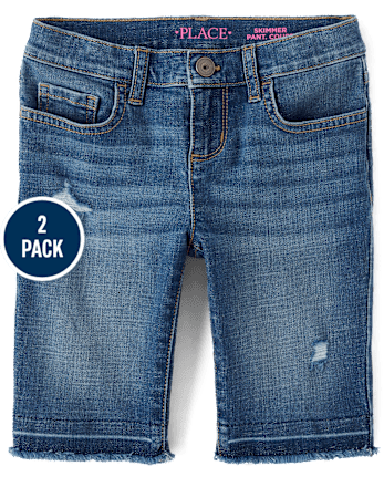 Girls Skimmer Jean Shorts 2-Pack