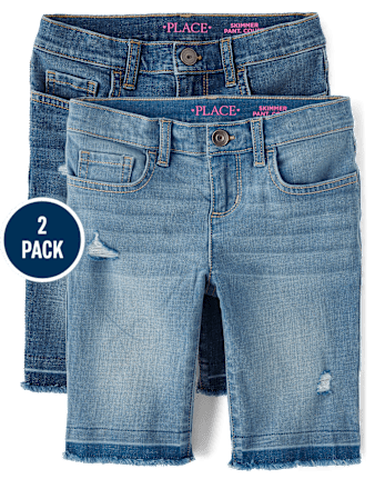 Girls Skimmer Jean Shorts 2-Pack