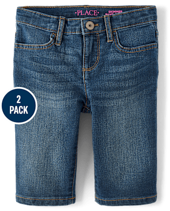 Girls Skimmer Jean Shorts 2-Pack