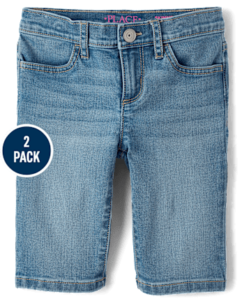 Girls Skimmer Jean Shorts 2-Pack