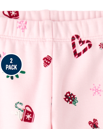 Baby And Toddler Girls Christmas Winter Warm Leggings - MULTI CLR