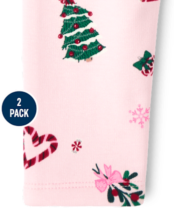 Baby And Toddler Girls Christmas Winter Warm Leggings - MULTI CLR