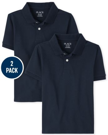 Pack de 2 polos de jersey suave de uniforme para niños