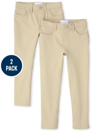 Pack of 2 Essentials Girl's Uniform Ponte-Knit Legging