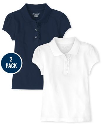 The Childrens Place Girls Uniform Short Sleeve Polo