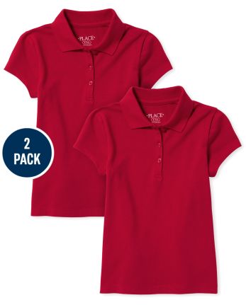 Girls Uniform Pique Polo 2-Pack