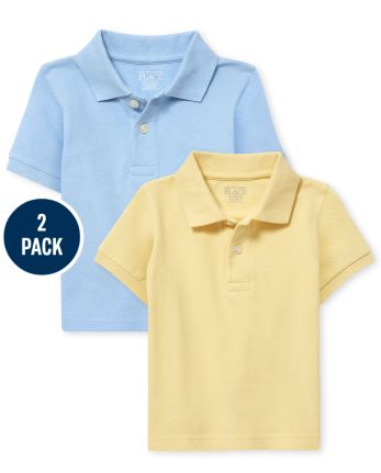 Toddler Boys Uniform Pique Polo 2-Pack