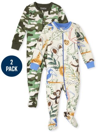 The Childrens Place Baby And Toddler Boys Dino Snug Fit Cotton One Piece Pajamas