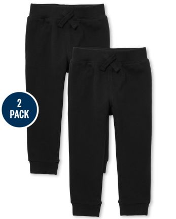 Paquete de 2 pantalones de chándal de forro polar activo uniforme para bebés y niños pequeños