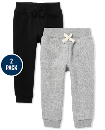 Paquete de 2 pantalones tipo jogger de forro polar activo uniforme para  bebés y niños pequeños | The Children's Place - MULTI CLR