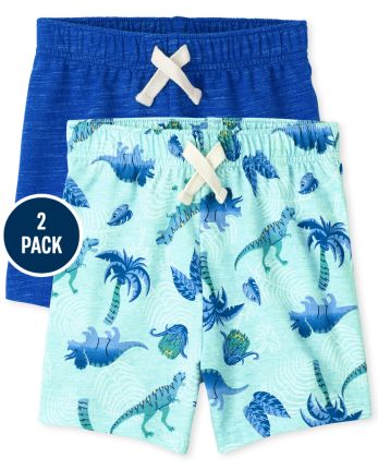 Baby And Toddler Boys Dino Shorts 2-Pack