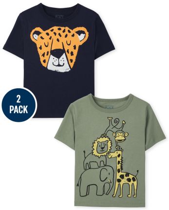 Toddler Boys Animals Graphic Tee 2-Pack