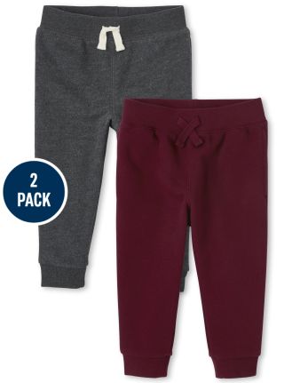 Paquete de 2 pantalones jogger de polar uniforme para niños pequeños