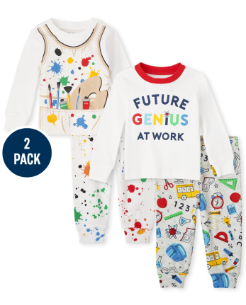 Unisex Baby And Toddler Paint Genius Snug Fit Cotton Pajamas 2-Pack