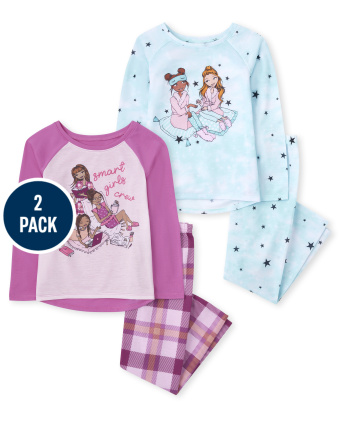 Paquete de 2 pijamas para dormir para niñas