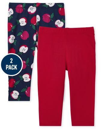 Baby Girls Apple Ruffle Pants 2-Pack