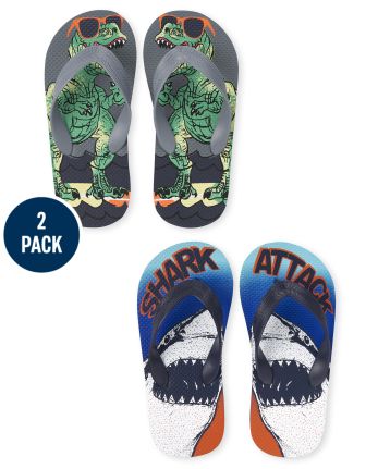 Pack de 2 chanclas Shark para niños y chanclas Dino Surf