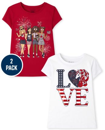 Girls Americana Graphic Tee 2-Pack