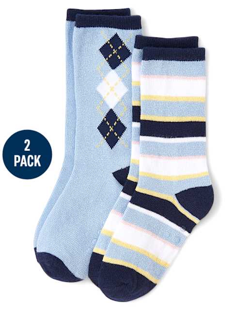 Boys Argyle Crew Socks - Spring Jubilee