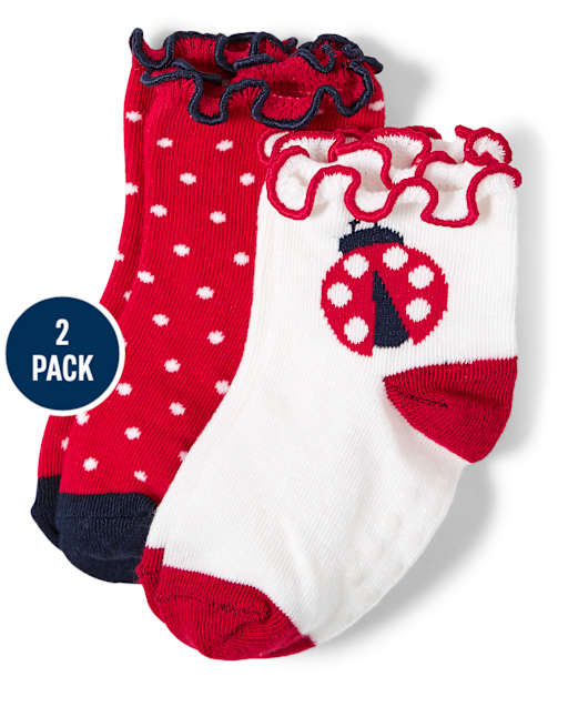 Girls Midi Socks 2-Pack - Little Ladybug