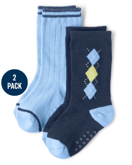 Boys Argyle Crew Socks 2-Pack - Country Club