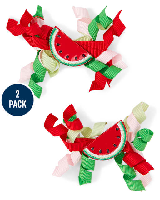 Girls Curly Hair Clips - Sweet Watermelon