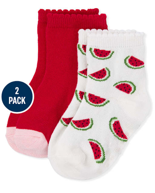 Girls Midi Socks 2-Pack - Sweet Watermelon