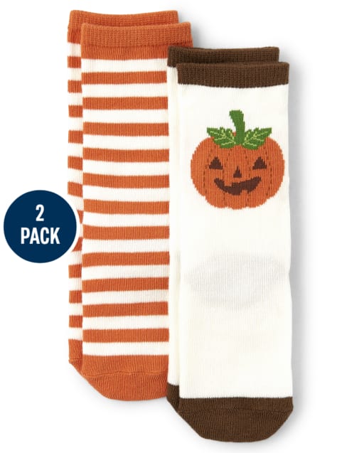 Boys Crew Socks 2-Pack - Lil Pumpkin