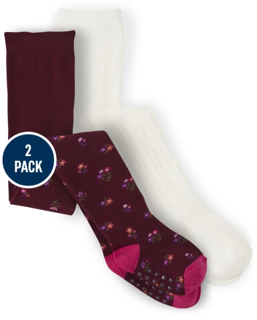 Girls Floral Tights 2-Pack - Tree House - view 1