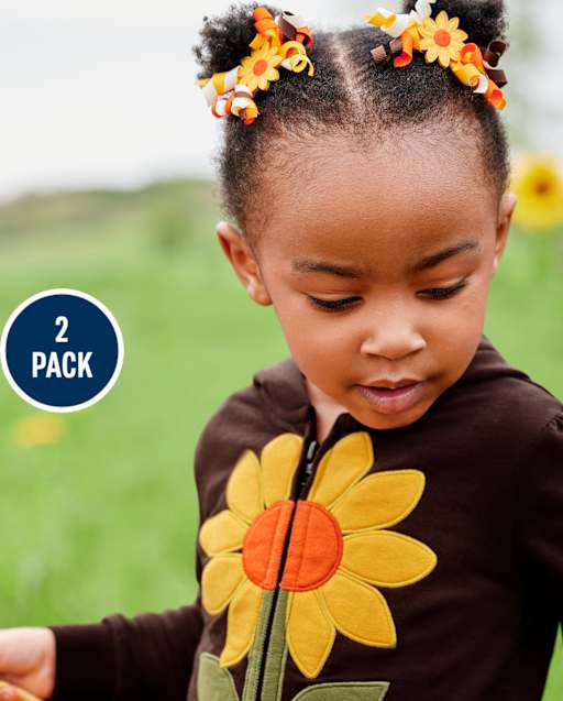 Girls Sunflower Curly Hair Clips - Harvest - view 1