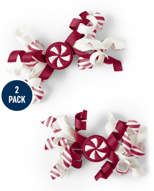 Girls Candy Curly Hair Clips - Ho Ho Ho - view 1