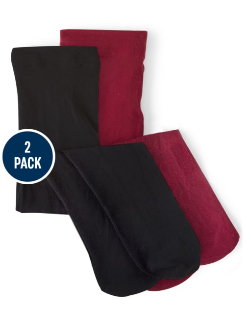 Baby Girls Metallic Tights 2-Pack - Family Celebrations Red